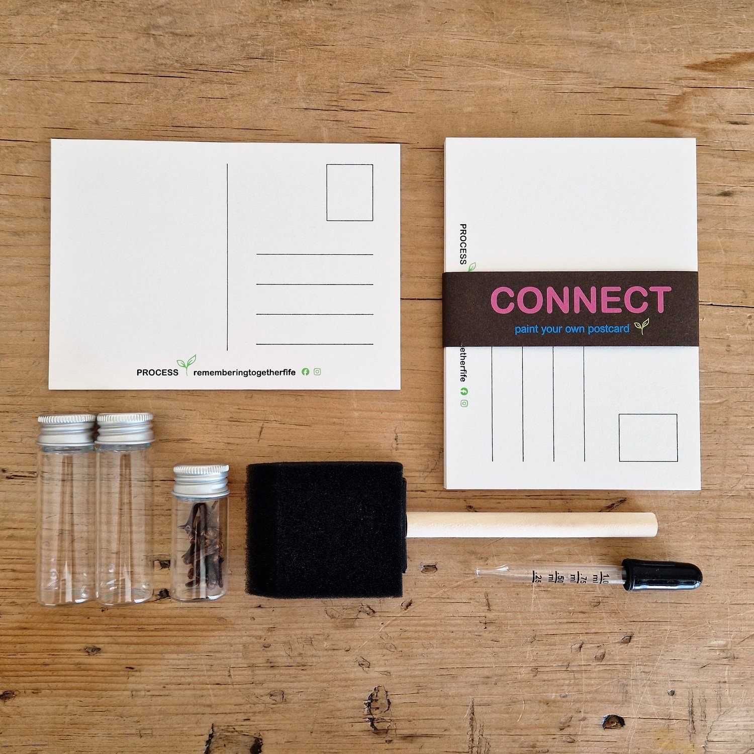 CONNECT postcards and art-making tools